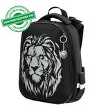 Ранец BRAUBERG SHINY, 2 отделения, с брелком, "Savage lion", светящийся рисунок, 38х28х14 см, 272039