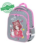 Ранец BRAUBERG QUADRO, 3 отделения, с брелком, "Anime friends", 37х28х18 см, 272022