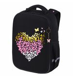 Ранец BRAUBERG LIGHT, 1 отделение, с брелоком, "Shining heart", фольгированная печать, 36х26х13 см, 272029