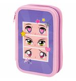 Пенал ПИФАГОР, 3 отделения, ламинированный картон, 19х11 см, "Anime eyes", 272251