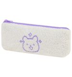 Пенал ЮНЛАНДИЯ, 1 отделение, плюш, "Bear", белый, 22x8х5 см, 272270