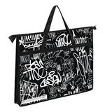 Папка для рисунков и чертежей с ручками BRAUBERG А3, пластик, молния сверху, "Graffiti", 272233