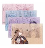 Папка-конверт с кнопкой ERICH KRAUSE "Manga Girls", А4, до 120 л., ассорти, 0,18 мм, 61156