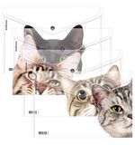 Папка-конверт на кнопке пластиковая ERICH KRAUSE "Hiding Cats", A4, ассорти, 61155