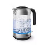 Чайник PHILIPS HD9339/80, 1,7 л, 2200 Вт, закрытый нагревательный элемент, стекло, серебристый