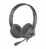 Наушники с микрофоном (гарнитура) A4TECH HU-10, проводные, 2 м, USB, черные, 1611400