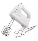 Миксер PHILIPS HR3705/00, 300 Вт, 5 скоростей, 2 венчика, 2 крюка для теста, белый