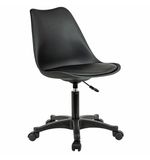 Кресло стул BRABIX "Eames MG-310 PL", пластик черный, экокожа черная, 532927