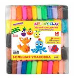 Пластилин супер легкий воздушный 60 штук (36 цветов + 12х2 базовых), 600 г, 3 стека, ЮНЛАНДИЯ, 106981