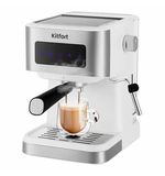 Кофеварка рожковая KITFORT КТ-7139, 1050 Вт, объем 1,5 л, 15 бар, ручной капучинатор, белая