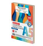 Бумага цветная МАЛОГО ФОРМАТА 10 цветов, BRAUBERG MULTICOLOR А5, 80 г/м2, 100 л., (10 цветов x 10 листов), 116406