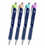 Ручка шариковая автоматическая с грипом BRAUBERG DELTA CLIP, СИНЯЯ, ассорти, узел 0,7 мм, линия письма 0,35 мм,144201