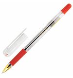 Ручка шариковая с грипом BRAUBERG "X-ONE", КРАСНАЯ, корпус прозрачный, узел 0,5 мм, линия письма 0,35 мм, 143989