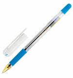 Ручка шариковая с грипом BRAUBERG "X-ONE", СИНЯЯ, корпус прозрачный, узел 0,5 мм, линия письма 0,35 мм, 143985