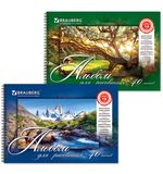Альбом для рисования, 40 л., BRAUBERG, гребень, обложка мелованный картон, 110 г/м2, "Удивительная природа", 2 вида, 102832