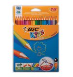 Карандаши цветные пластиковые BIC (Франция) "Evolution", 18 цветов, заточенные, в картонной упаковке с европодвесом, 829728, 9375173