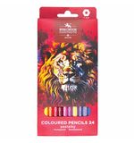 Карандаши цветные KOH-I-NOOR "RED LION" 24 цвета, шестигранные, 2,8 мм, натуральное дерево, 3554/24, 3554024063KS
