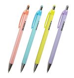 Ручка шариковая автоматическая BRAUBERG "Stripes Pastel", СИНЯЯ, корпус ассорти, пишущий узел 0,5 мм, линия письма 0,3 мм, 144220