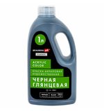 Краска акриловая художественная ГЛЯНЦЕВАЯ черная 1000 мл бутыль, BRAUBERG ART CLASSIC, 192542
