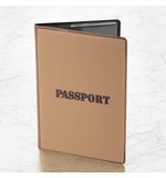 Обложка для паспорта, мягкий полиуретан, "PASSPORT", коричневая, STAFF, 238406