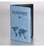 Обложка для паспорта "Passport Map", мягкая экокожа, голубая, STAFF, 238877