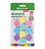 Магниты 30 мм, НАБОР 10 шт., "MACAROONS", BRAUBERG KIDS, блистер, 272521