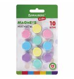 Магниты 20 мм, НАБОР 10 шт., "MACAROONS", BRAUBERG KIDS, блистер, 272520