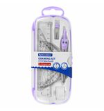 Готовальня BRAUBERG SCHOOL KIT, 8 предметов, циркуль 115 мм, чертежные принадлежности, лавандовый цвет, 210703