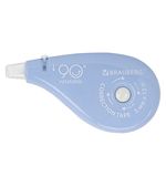 Корректирующая лента BRAUBERG PASTEL 5 мм х 12 м, вращающийся наконечник 90°, механизм перемотки, корпус голубой, блистер, 272488