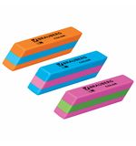 Ластик BRAUBERG "Color", 55х15х13 мм, прямоугольный, скошенный, яркие цвета ассорти, 272671