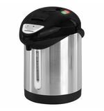 Термопот SONNEN TP-28, 3 л, 900 Вт, 1 температурный режим, ручной насос, сталь, черный/серебро, 456712