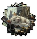 Тетрадь А5, 48 л., ERICH KRAUSE, скоба, клетка, глянцевая ламинация, "Big City Cats" (микс в спайке), 63317