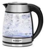 Чайник SCARLETT SC-EK27G54, 1,7 л, 1800 Вт, закрытый нагревательный элемент, стекло, стальной