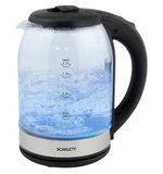 Чайник SCARLETT SC-EK27G10, 1,7 л, 1800 Вт, закрытый нагревательный элемент, стекло, черный