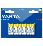 Батарейки алкалиновые "мизинчиковые" КОМПЛЕКТ 10 шт., VARTA ENERGY, ААА (LR03,15А), блистер, 4103229491