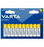Батарейки алкалиновые "пальчиковые" КОМПЛЕКТ 10 шт., VARTA ENERGY, АА (LR6, 24А), блистер, 4106229491