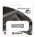 Флеш-диск 64 GB KINGSTON DataTraveler Kyson, разъем USB 3.2, серебряный, DTKN/64GB
