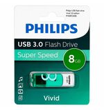 Флеш-диск 8 GB PHILIPS VIVID, разъем USB 3.0, зеленый, FM08FD00B/97