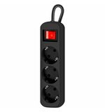 Удлинитель сетевой DEFENDER G330, 3 розетки, c заземлением, выключатель, 10А, длина 3 м, черный, 99334