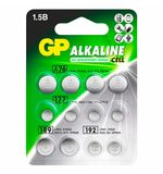 Батарейки НАБОР 12 шт. (А76 – 4 шт., 177 – 4 шт., 189 – 2 шт., 192 – 2 шт.), GP Alkaline, блистер, ACM02F-2CR12