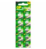 Батарейки КОМПЛЕКТ 10 шт., GP Alkaline, 189A (G10, LR54), алкалиновые, отрывной блок, 189FRA-2C10