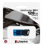 Флеш-диск 128 GB KINGSTON DataTraveler 80 M, разъем Type-C 3.2, черный, DT80M/128GB