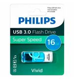 Флеш-диск 16 GB PHILIPS VIVID, разъем USB 3.0, синий, FM16FD00B/97