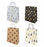 Пакет подарочный НАБОР 4 штуки новогодний 26x32x13 см, "Kraft Large", ЗОЛОТАЯ СКАЗКА, 592133