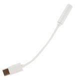 Переходник для наушников с Type-C на AUX (MINI JACK 3.5 мм), MB mObility, белый, УТ000025651