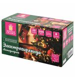 Электрогирлянда-нить комнатная "Стандарт" 20 м, 200 LED, мультицветная, 220 V, контроллер, ЗОЛОТАЯ СКАЗКА, 591358