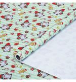Бумага упаковочная мелованная BIG SIZE новогодняя "Гномики", 0,7х10 м, ЗОЛОТАЯ СКАЗКА, 592195