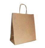 Крафт-пакет бумажный 26х15х35 см, крученые ручки, плотность 90 г/м2