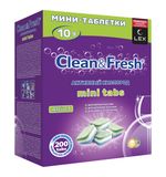 Таблетки для посудомоечных машин 200 шт., CLEAN&FRESH All IN 1 MINI TABS, Cd13200m