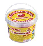 Пластилин на растительной основе (тесто для лепки) ПИФАГОР, 7 цветов, 420 г, пластиковое ведро, 104545